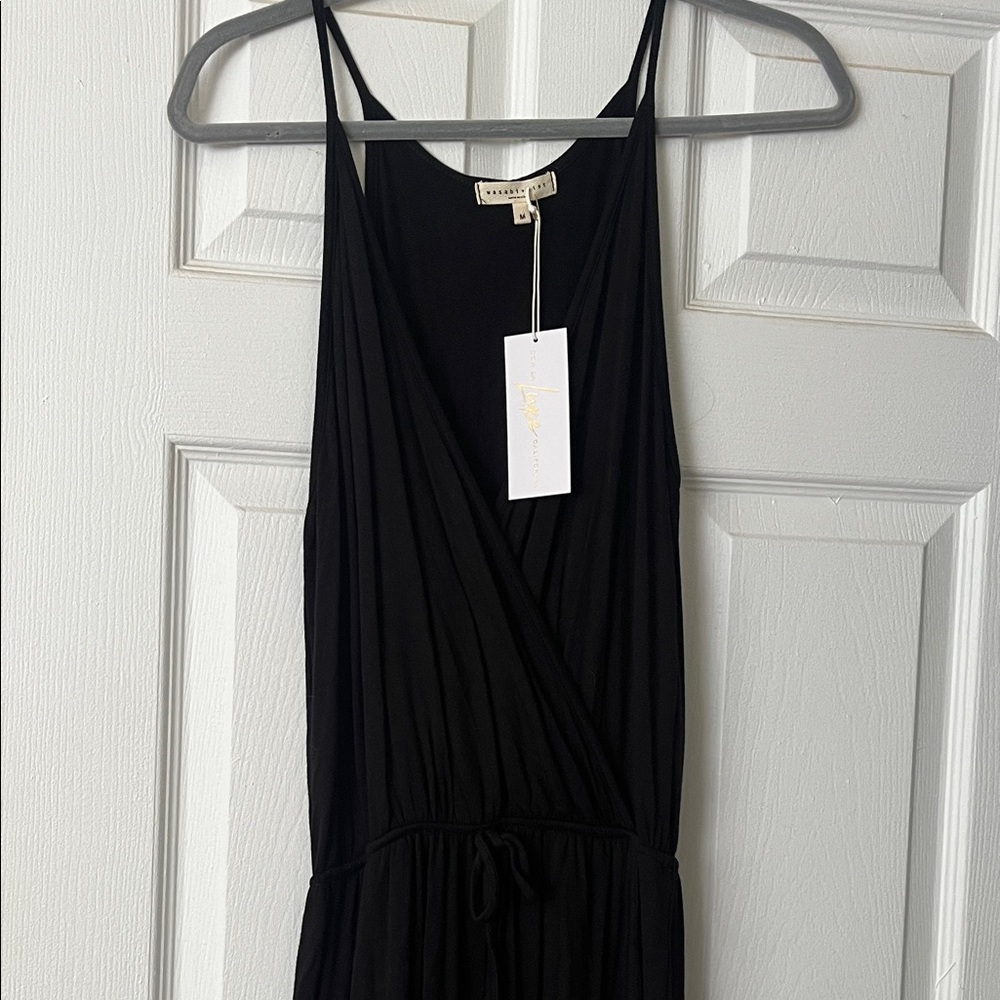 Black Sleeveless V-Neck Spaghetti Strap Jumpsuit